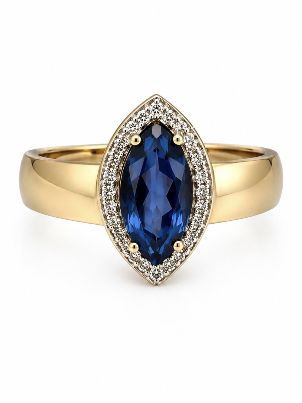 MACY’S • Blue Sapphire Marquise Crystal Ring September Birthstone